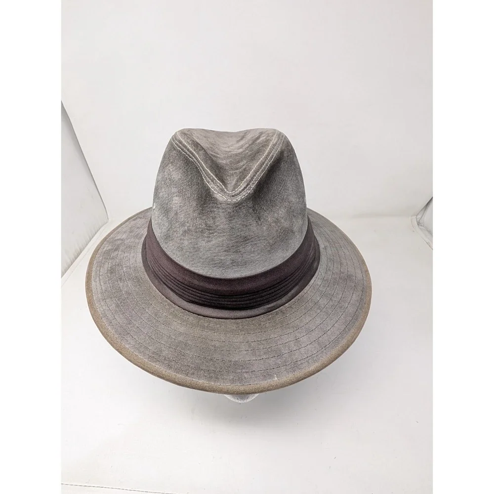 Henschel Hat Outback Fedora Suede Gray Outdoor Men's Size Small Vintage USA Made